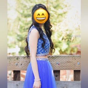 Royal Blue Tulle Lehenga